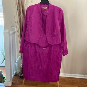 Kasper size 18 pink dress w/cropped jacket